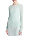 Vince Waffle-stitch Cashmere Silk Crewneck Pullover Top