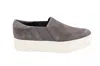 Vince Warren-eco Platform Slip On Sneakers In Grey Suede In Grey