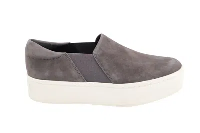 Vince Warren-eco Platform Slip On Sneakers In Grey Suede