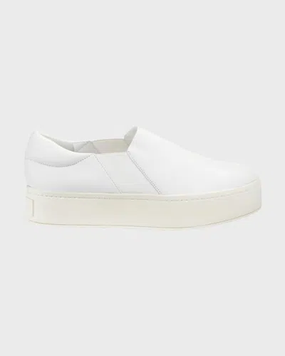 Vince Warren Leather Platform Skate Sneakers In White