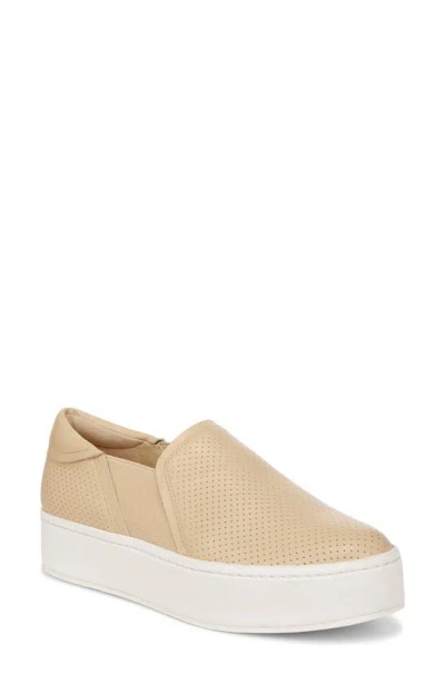 Vince Warren Perforated Platform Sneaker In Macadamia Beige