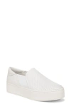 Vince Warren Perforated Platform Sneaker In White
