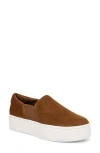 Vince Warren Suede Slip-on Platform Sneakers In Elm Wood