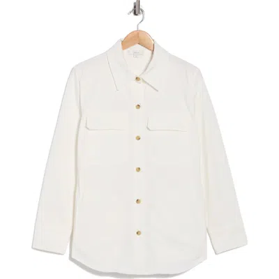 Vince Washed Cotton Blend Shirt Jacket In Brown
