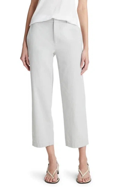 Vince Mid-rise Washed Cotton Cropped Pants In Lunar Dust