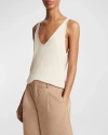 Vince Washed Cotton Pleated Wide-leg Shorts In Cocoon