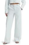 Vince Washed Cotton Wide-leg Trousers In Celestine