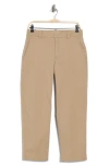 Vince Washed Crop Chino Pants In Brown