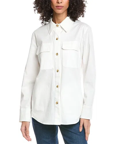 Vince Washed Shirt Jacket In White