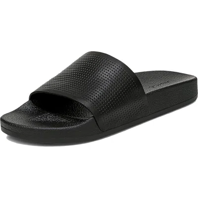 Vince Watley Mens Unisex Leather Slide Sandals In Black