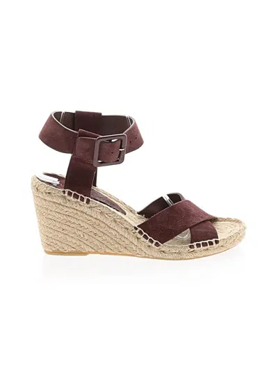 Pre-owned Vince Wedges In Burgundy