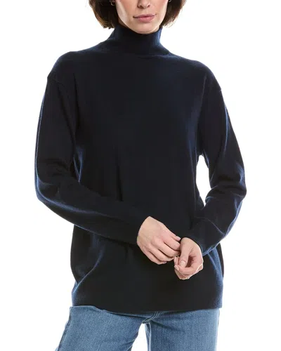 Vince Weekend Turtleneck Wool & Cashmere-blend Sweater In Blue