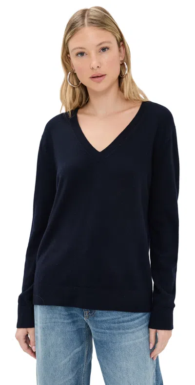 Vince Weekend V Neck Cashmere Pullover Coastal In Blue