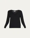 Vince Weekend V-neck Cashmere Pullover Sweater In Black