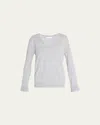 Vince Weekend V-neck Cashmere Pullover Sweater In Gray
