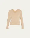 Vince Weekend V-neck Cashmere Pullover Sweater In Neutral
