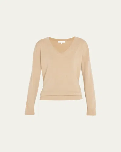 VINCE WEEKEND V-NECK CASHMERE PULLOVER SWEATER