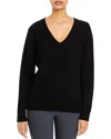 Vince Weekend V Neck Cashmere Sweater In Black