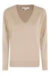 Vince Weekend V-neck Cashmere Pullover Sweater In Nude