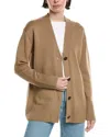 Vince Weekend Wool-blend Cardigan In Brown