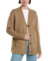 Vince Weekend Wool-blend Cardigan In Brown