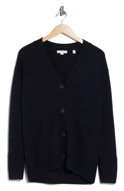 Vince Weekend Wool Blend Cardigan In Blue