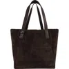 Vince Westmore Xl Suede Tote In Brown