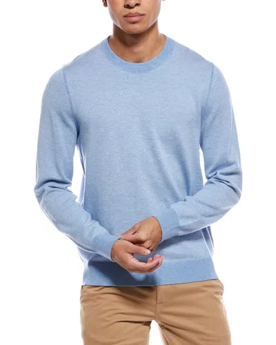 Vince White Birdseye Wool-blend Crewneck Sweatshirt In Blue