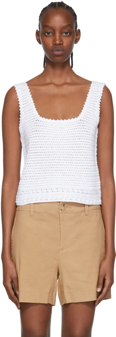 Vince White Organic Cotton Tank Top In Optic White