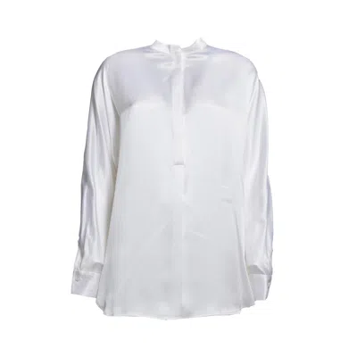 Vince White Pure Silk Satin Blouse