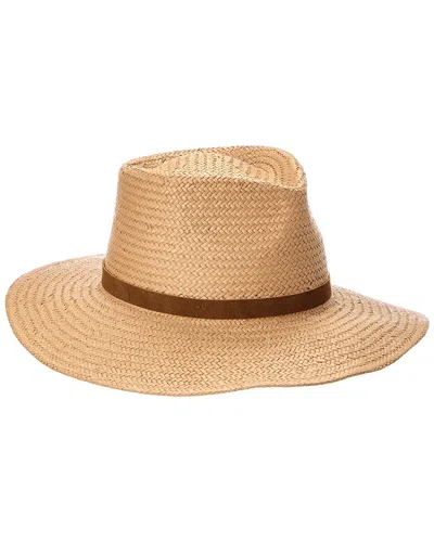 Vince Wide Brim Straw Fedora In Brown