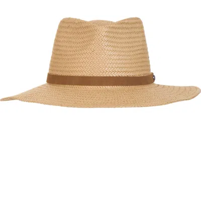 Vince Wide Brim Straw Fedora Hat In Neutral