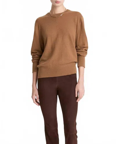 Vince Wide Crew Sweater In Cognac In Green