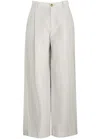 Vince Wide-leg Cotton-blend Trousers In Light Grey