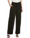 Vince Flannel Wide Leg Raver Wool-blend Pant In Black