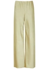 Vince High-rise Satin Wide-leg Pants In Cream