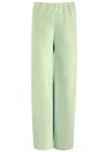 Vince Wide-leg Satin Trousers In Light Green