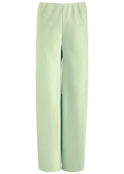 Vince Wide-leg Satin Trousers In Light Green
