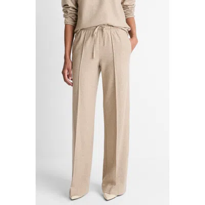 Vince Wide Leg Wool Blend Pants In Brown
