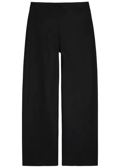 Vince Wide-leg Wool-blend Trousers In Black