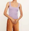 Shop Vince Wide Rib Square Neck Tank In Dark Lilac In Multi