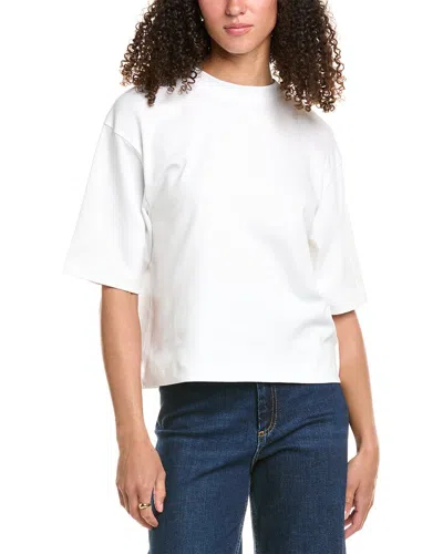 Vince Wide Sleeve Crop T-shirt In White