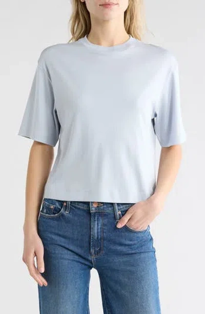 Vince Wide Sleeve Crop T-shirt In Blue