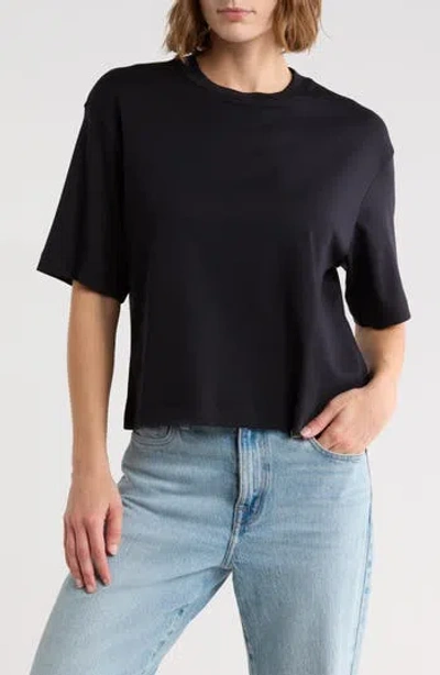 Vince Wide Sleeve Crop T-shirt In Black