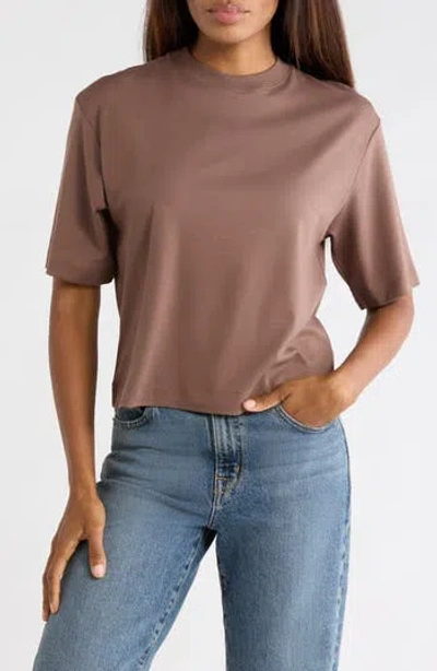 Vince Wide Sleeve Crop T-shirt In Brown