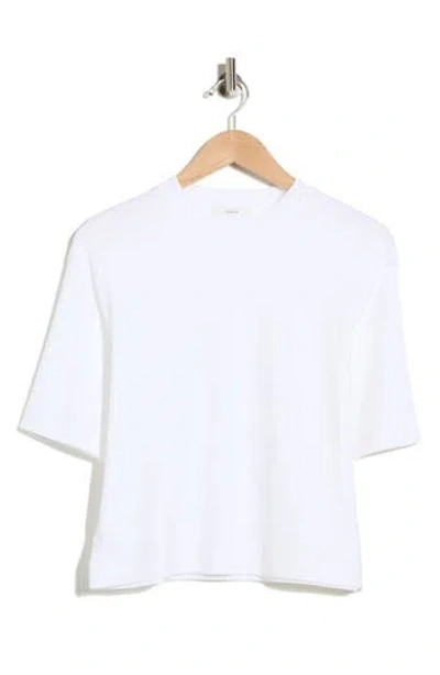 Vince Wide Sleeve Crop T-shirt In White