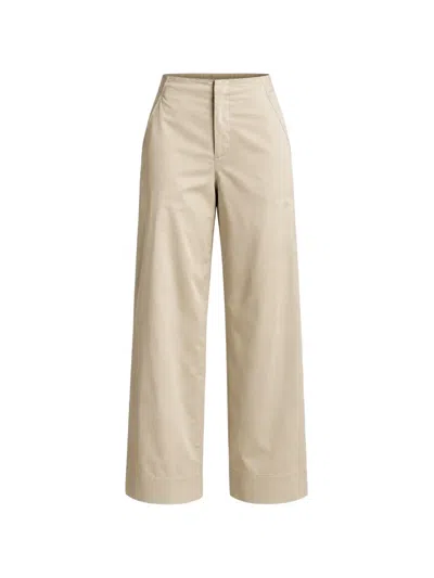 Vince Wide-leg Cotton Trousers In Neutral