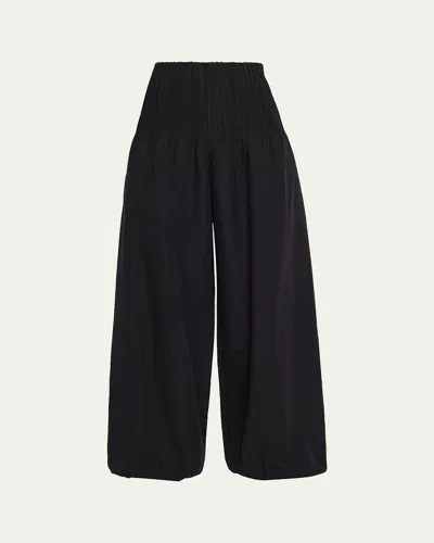 Vince Wide-leg Pintuck Pants In Black