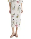 Vince Wilted Peony Pleated Side Tie Skirt