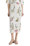 Vince Wilted Peony Pleated Side Tie Skirt